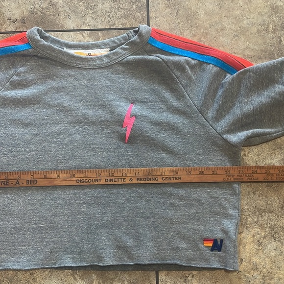 Aviator Nation Cropped Stripped Crewneck XL Made in USA🇺🇸 - Picture 11 of 13